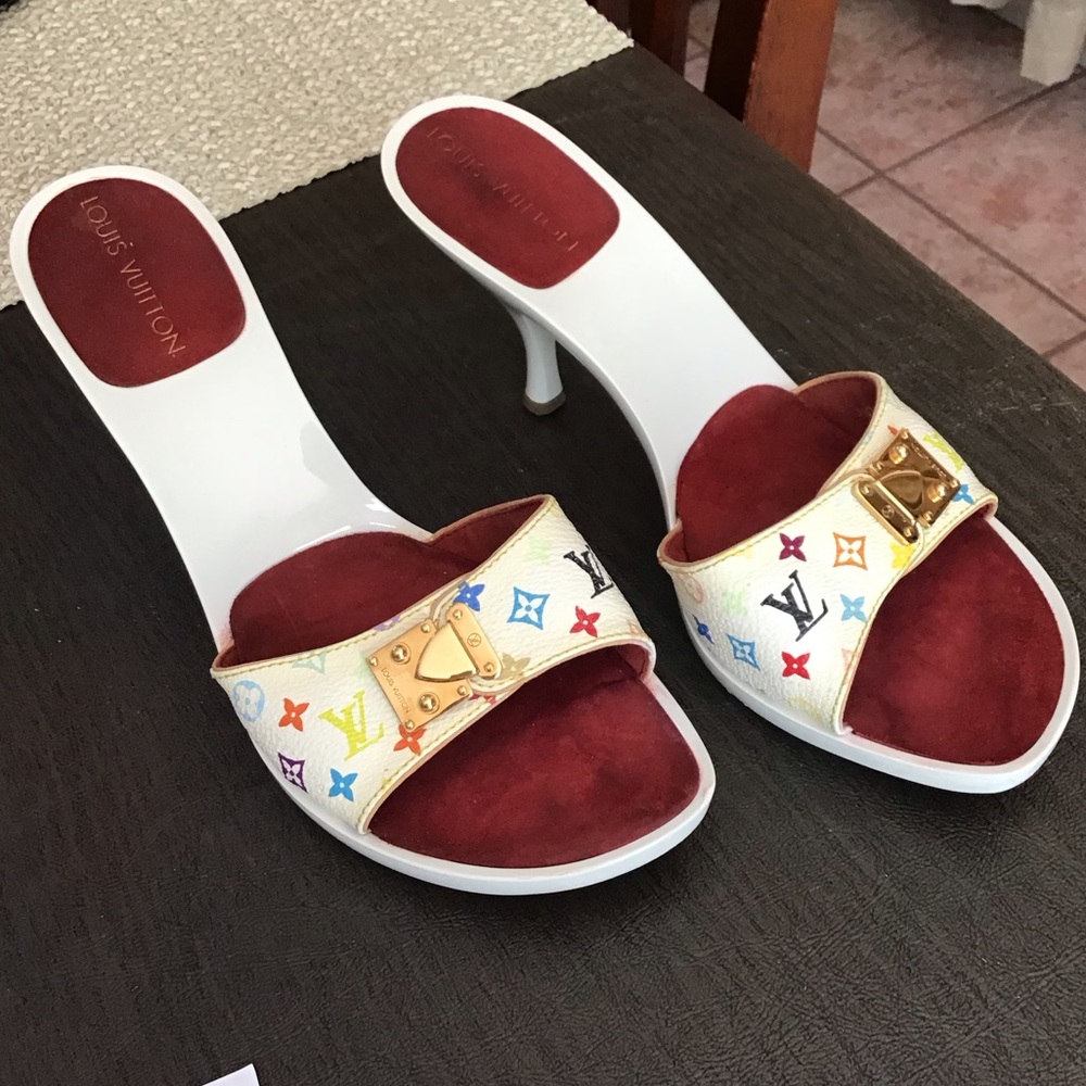 Louis Vuitton White Multicolor EU 37 (US 7) sandal